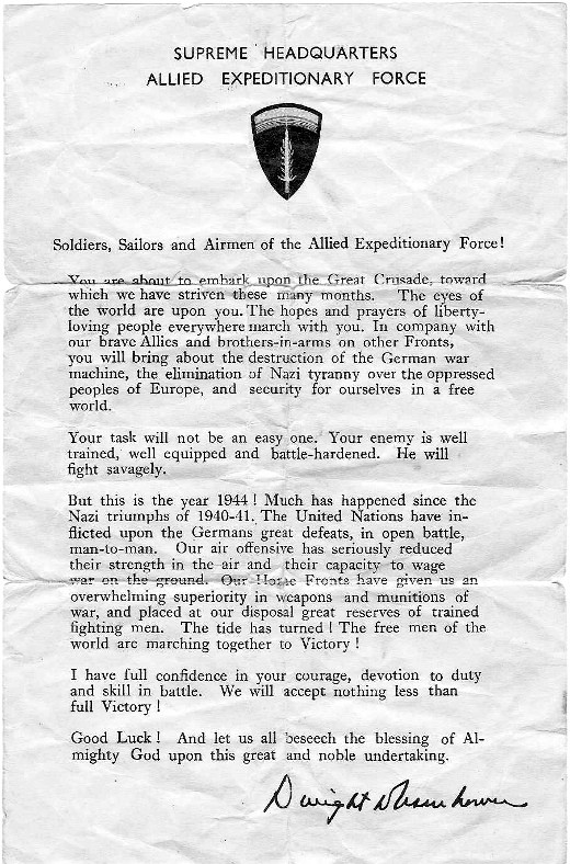 d day the general eisenhower letter eisenhower dday letter