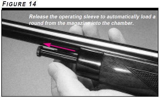 Model 63 Operating Sleeve Chambering a Round Figure 14