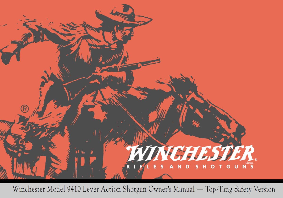 9410 Top Tang Safety Shotgun Owner's Manual Cover