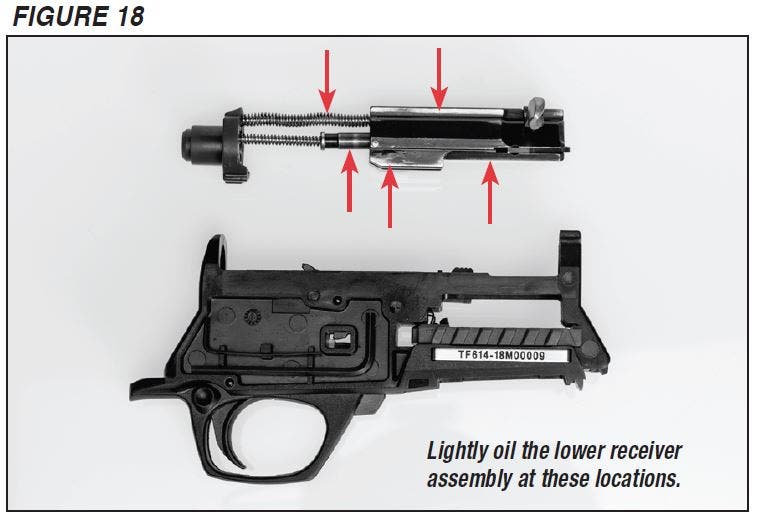 Wildcat Rifle Lower Receiver Oil Locations Figure 18