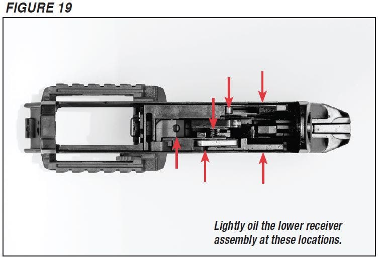 Wildcat Rifle Lower Receiver Oil Locations Figure 19