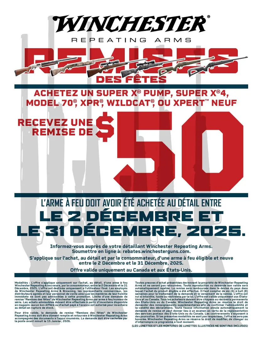 Winchester Holiday Rebate - French