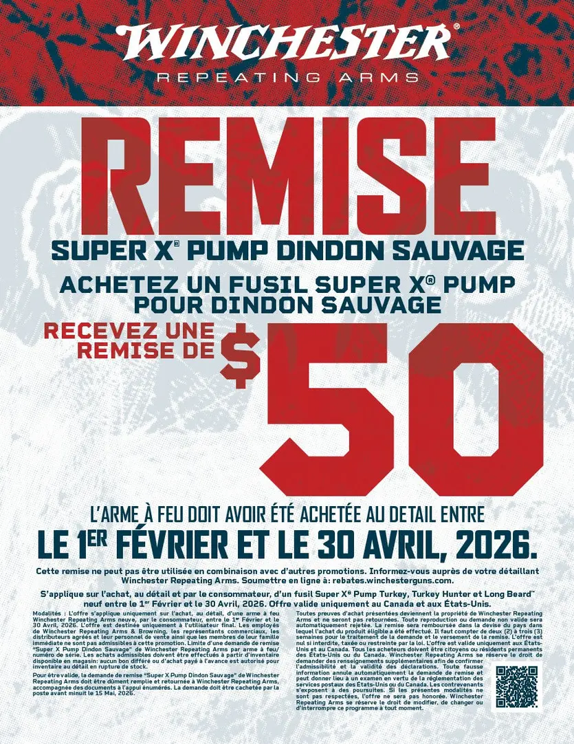 Winchester SXP Turkey Shotgun Rebate - French