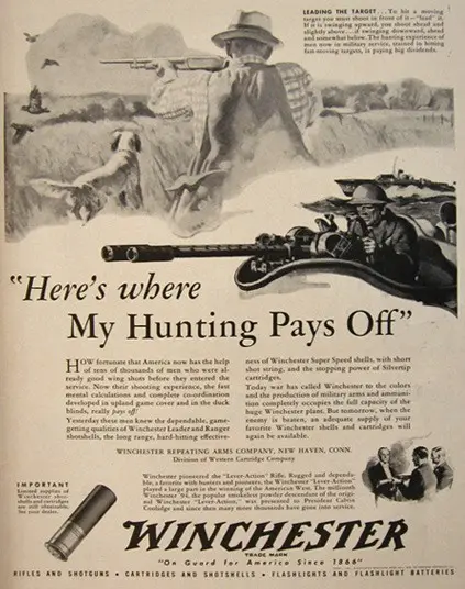 Winchester Here's where My Hunting Pays Off Ad