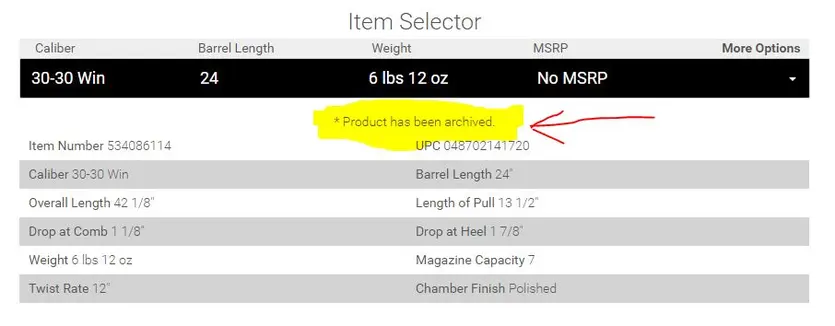 Archived Product Example
