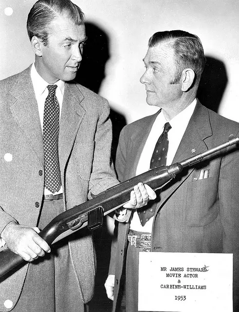 Actor Jimmy Stewart and David Marsh "Carbine" Williams