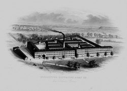An early drawing/engraving of the Winchester factory.