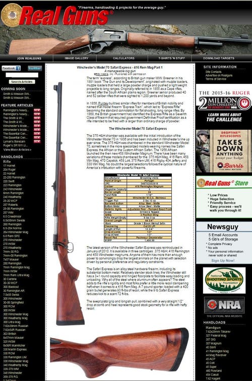 Real Guns Winchester’s Model 70 Safari Express Rifle