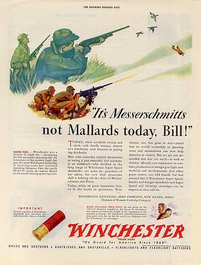 A World War II vintage advertisement from Winchester