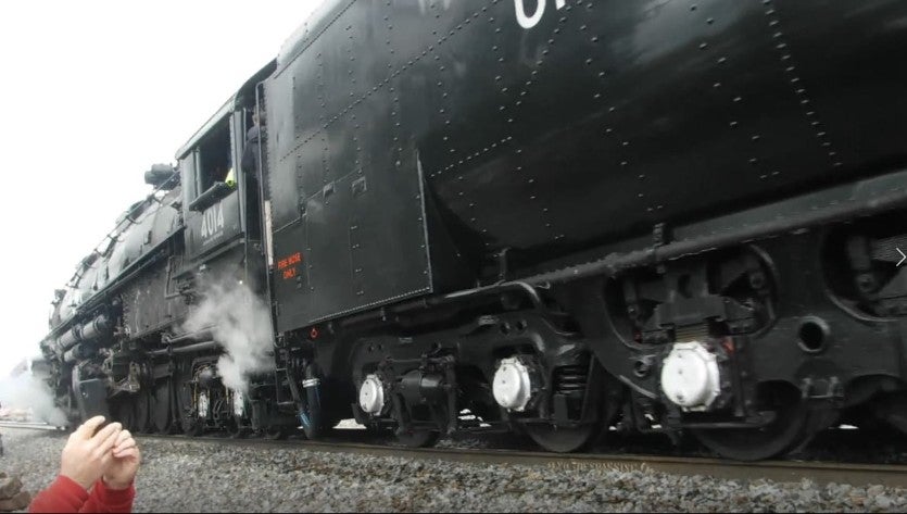 4014 Big Boy Locomotive Stops at Morgan, Utah - May 8, 2019