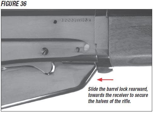 Model 1895 Takedown Rifle Barrel Lock Rearward Figure 36