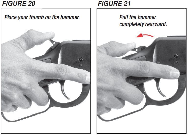 Model 94 Rifle Cocking the Hammer Figure 20 and 21
