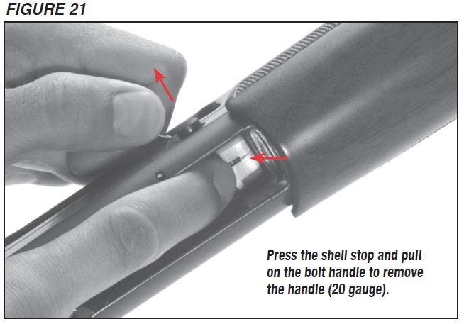 SX4 Shotgun 20 Gauge Bolt Handle Removal Figure 21